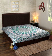 Load image into Gallery viewer, Wall Hanging/Bed Sheet/Poster Cotton Mandala 200TC Blue - 88 And Beyond